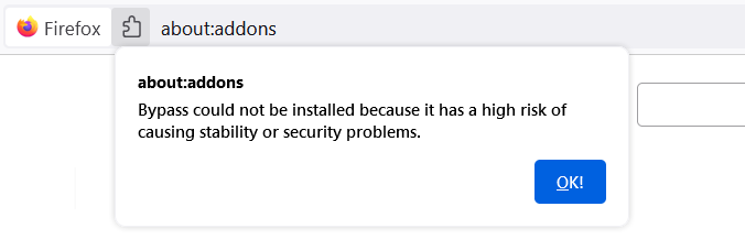 Bypass blocked from installing